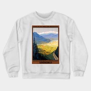 Vintage Travel Poster France Grenoble Crewneck Sweatshirt